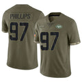 NY.Jets #97 Harrison Phillips Player Olive Salute To Service Limited Ddoa Stitched Jerseys