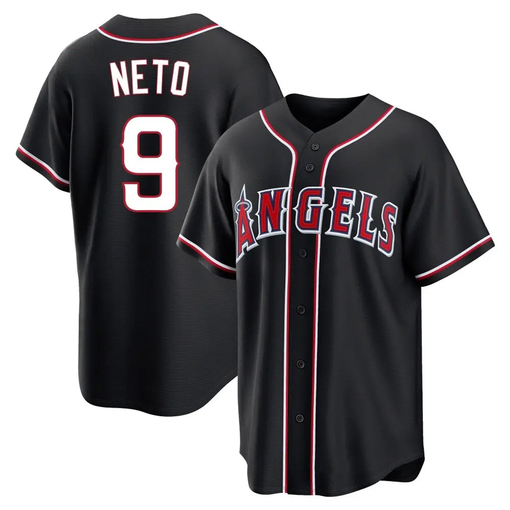 LA.Angels #9 Zach Neto Player Black Fashion Out Home Game Ddoa Stitched Jerseys