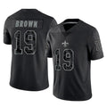NO.Saints #19 Barion Brown Player Black Limited Reflective Home Game Ddoa Stitched Jerseys