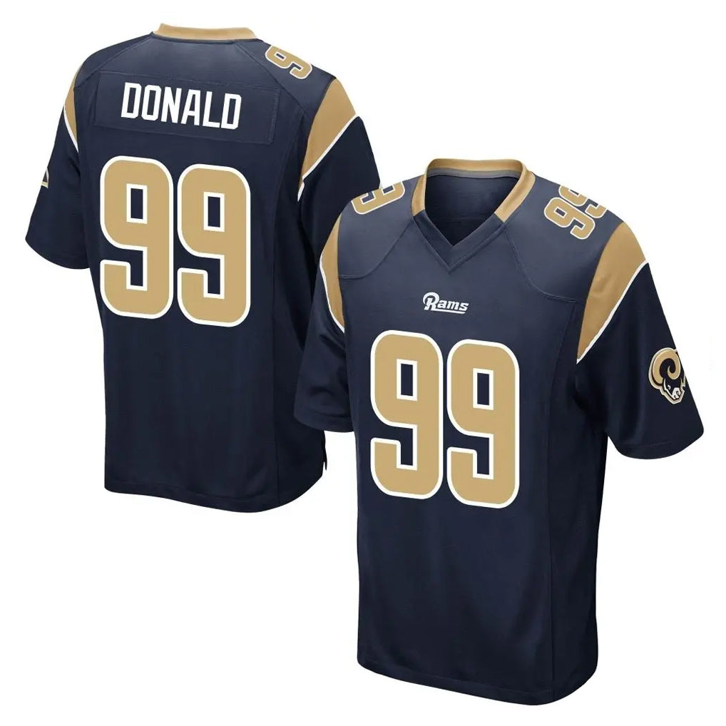 LA.Rams #99 Aaron Donald Player Navy Home Game Ddoa Stitched Jerseys