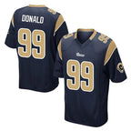 LA.Rams #99 Aaron Donald Player Navy Home Game Ddoa Stitched Jerseys