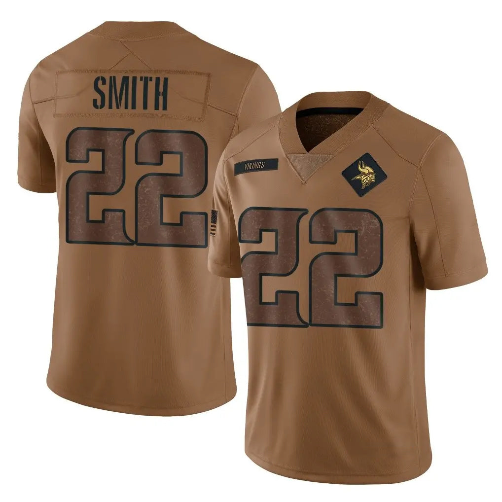 MN.Vikings #22 Harrison Smith Player Brown Salute To Service Limited Ddoa Stitched Jerseys