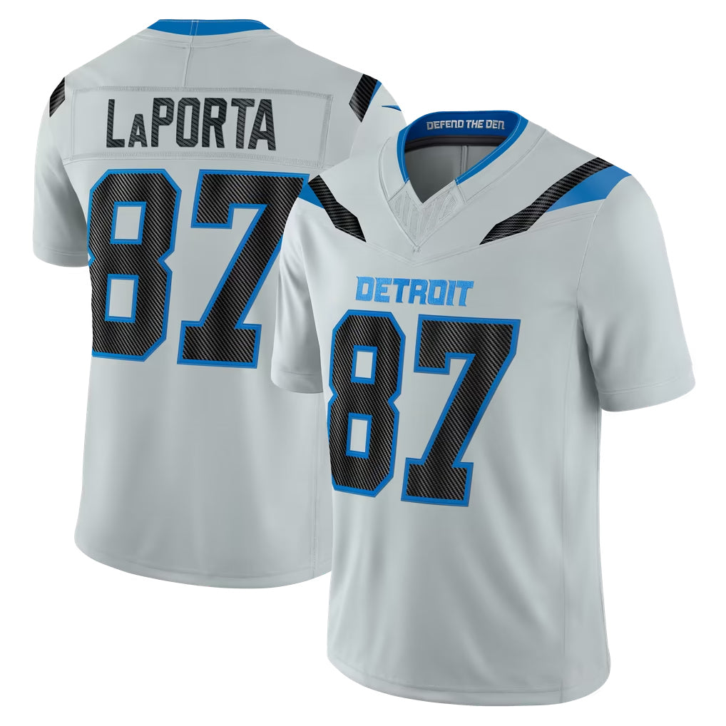 D.Lions #87 Sam LaPorta Player Silver Limited 2026 Rivalries Collection Home Game Ddoa Stitched Jerseys
