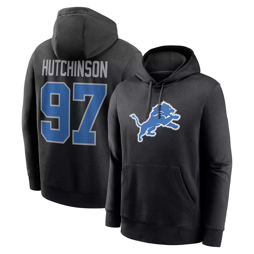 D.Lions #97 Aidan Hutchinson Player Black Pullover Hoodies Limited Game Ddoa Stitched Jerseys