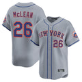 NY.Mets #26 Nolan McLean Player Gray Road Limited Home Ddoa Stitched Jerseys