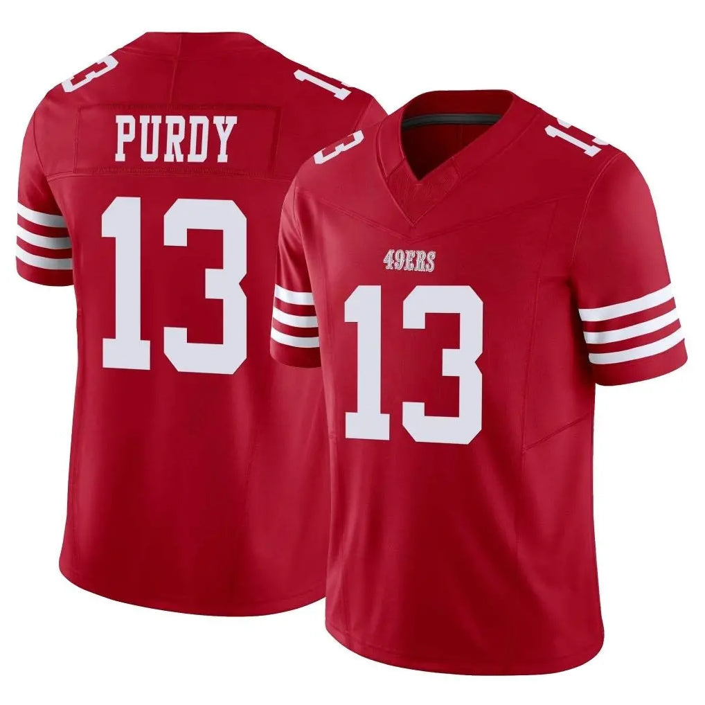 SF.49ers #13 Brock Purdy Player Red Limited Vapor F.U.S.E. Home Game Ddoa Stitched Jerseys