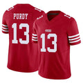SF.49ers #13 Brock Purdy Player Red Limited Vapor F.U.S.E. Home Game Ddoa Stitched Jerseys