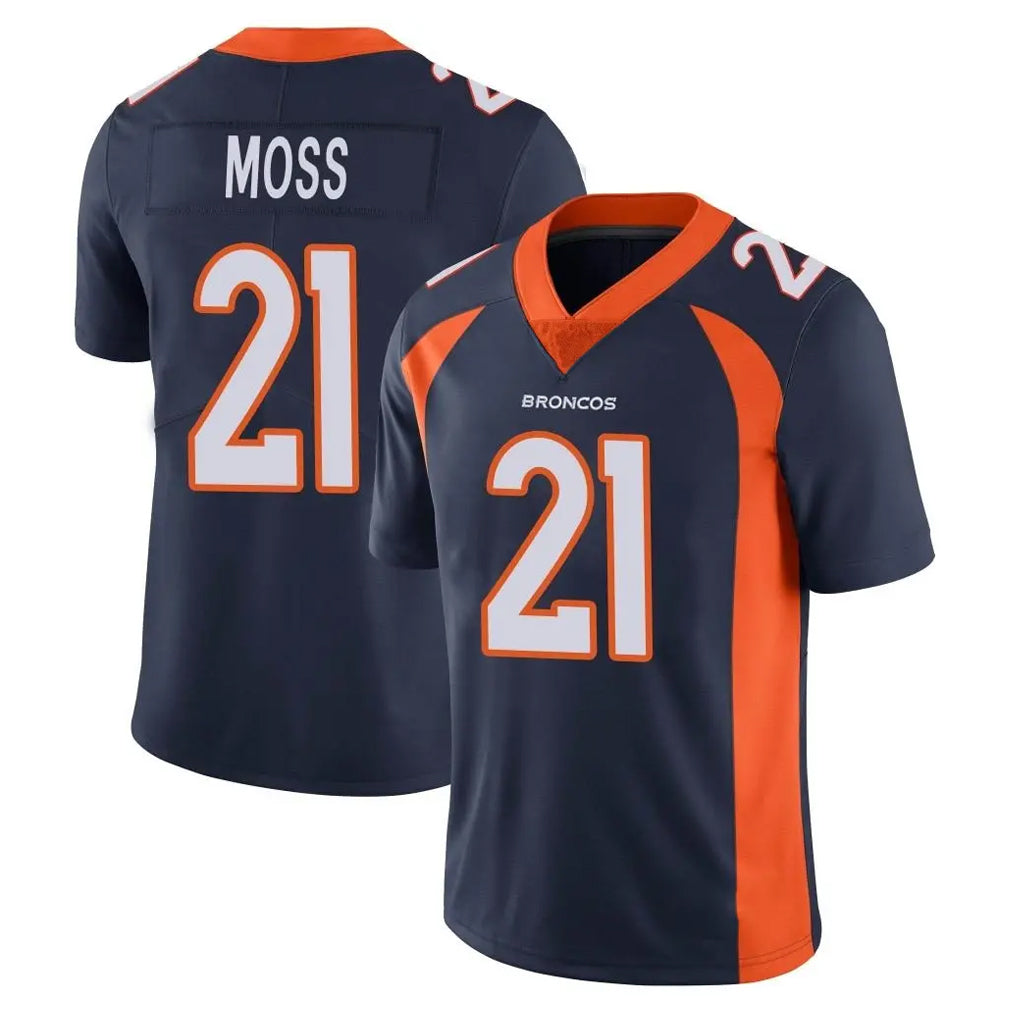D.Broncos #21 Riley Moss Player Navy Vapor Untouchable Limited Game Ddoa Stitched Jerseys