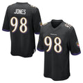 B.Ravens #98 Travis Jones Player Black Home Game Ddoa Stitched Jerseys