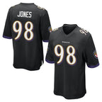 B.Ravens #98 Travis Jones Player Black Home Game Ddoa Stitched Jerseys