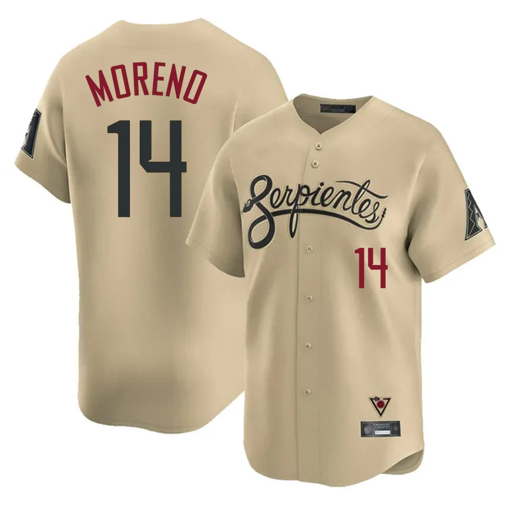 A.Diamondbacks #14 Gabriel Moreno Player Tan City Connect Limited Home Game Ddoa Stitched Jerseys