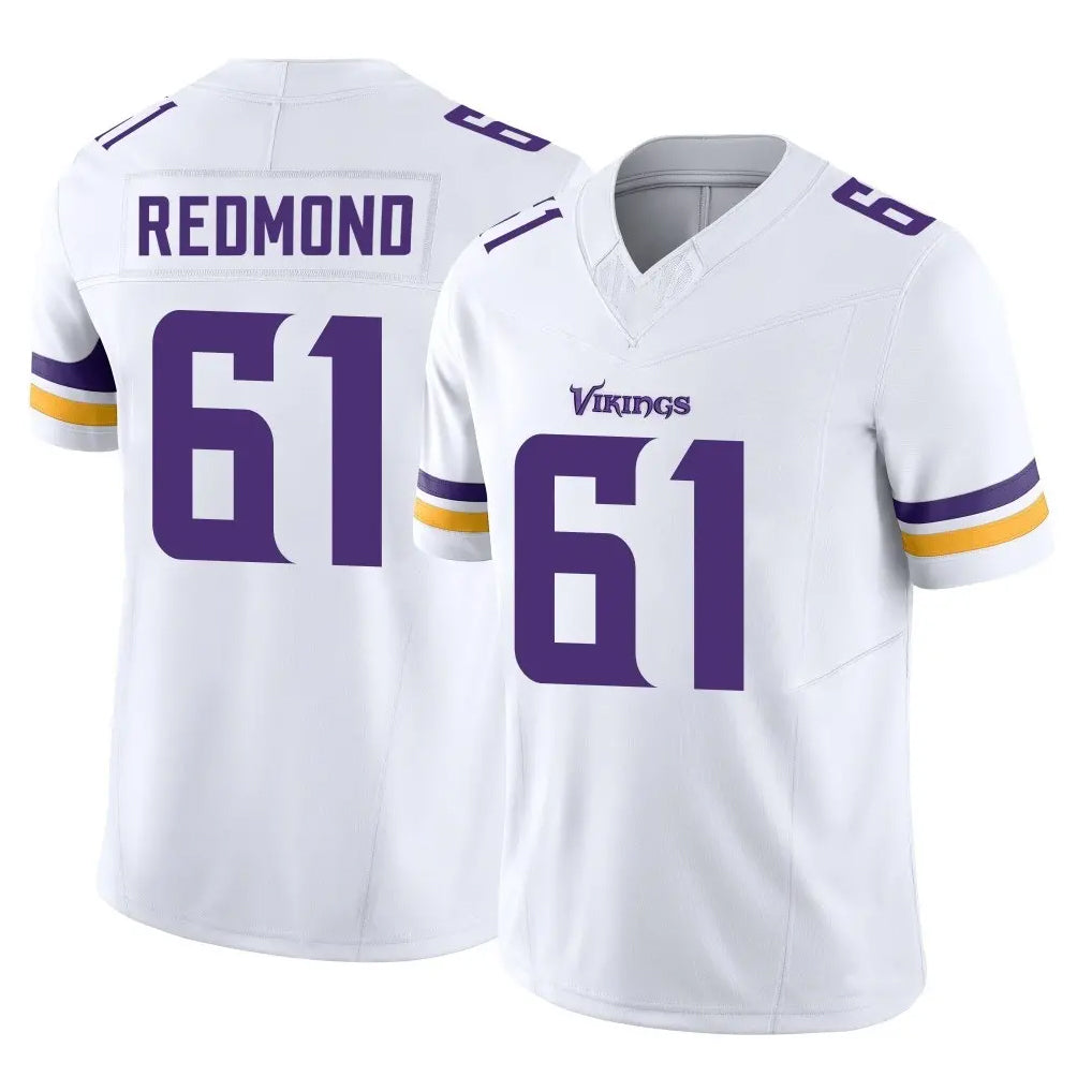 MN.Vikings #61 Jalen Redmond Player White Limited Vapor F.U.S.E. Home Game Ddoa Stitched Jerseys