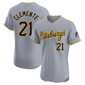 P.Pirates #21 Roberto Clemente Player Gray Road Home Limited Elite Ddoa Stitched Jerseys