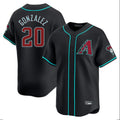 A.Diamondbacks #20 Luis Gonzalez Player Black Limited Home Game Ddoa Stitched Jerseys