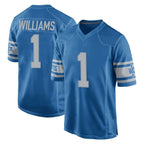 D.Lions #1 Jameson Williams Player Blue Vapor Untouchable Throwback Game Ddoa Stitched Jerseys