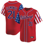 P.Pirates #21 Roberto Clemente Player Red 2025 Independence Day Vapor Premier Limited Ddoa Stitched Jerseys