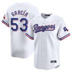 T.Rangers #53 Adolis Garcia Player White Home Limited Ddoa Stitched Jerseys