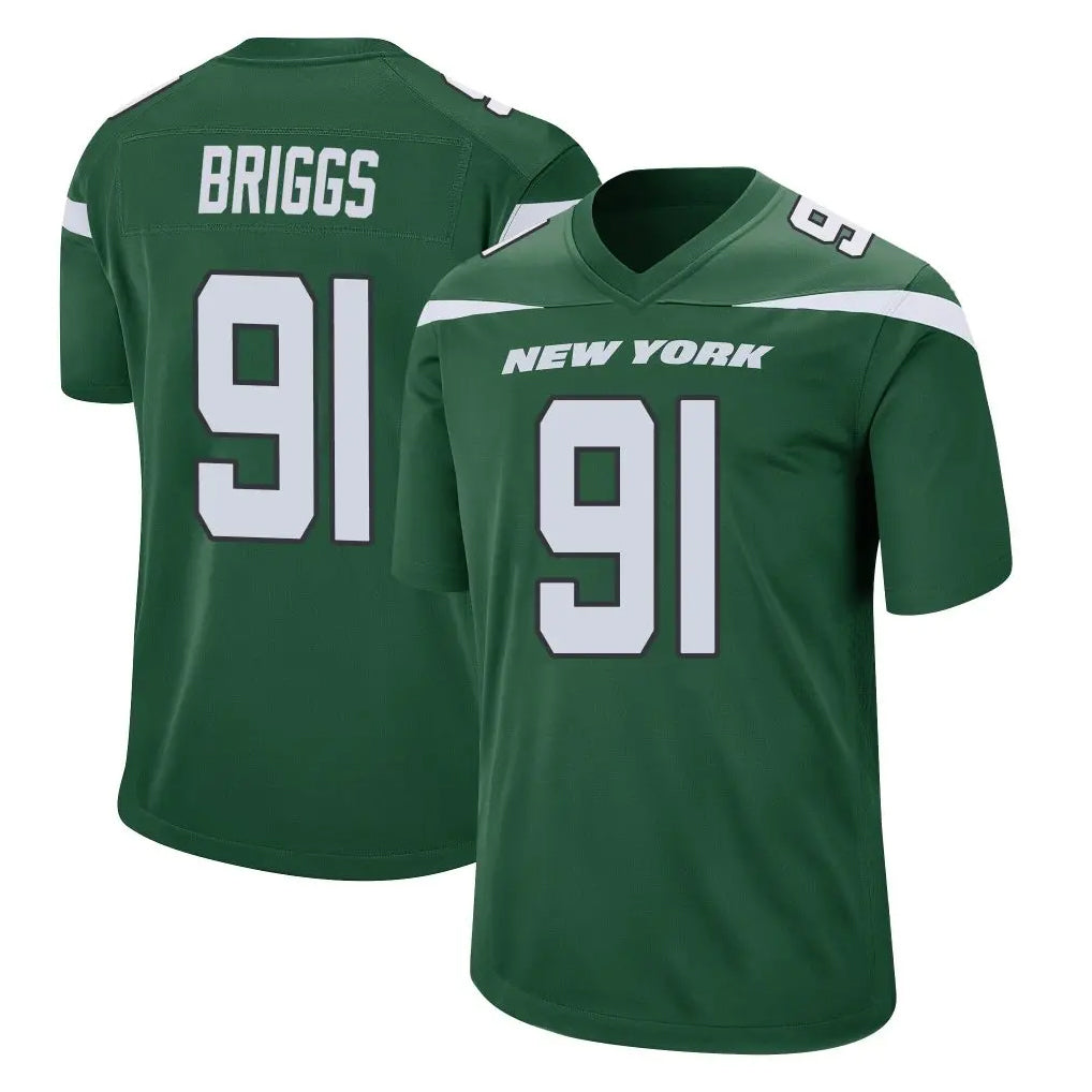 NY.Jets #91 Jowon Briggs Player Green Home Game Ddoa Stitched Jerseys