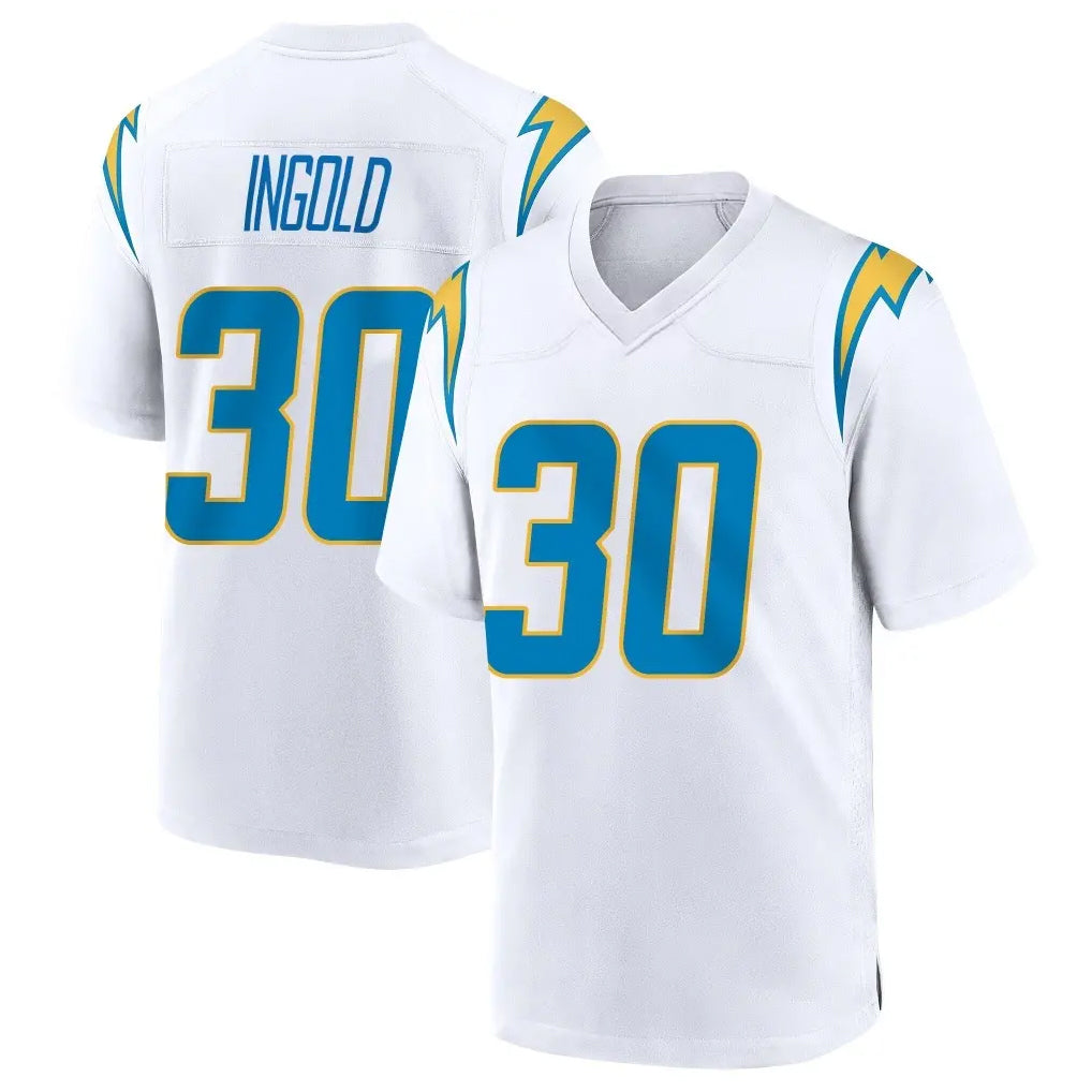 LA.Chargers #30 Alec Ingold Player White Home Game Ddoa Stitched Jerseys