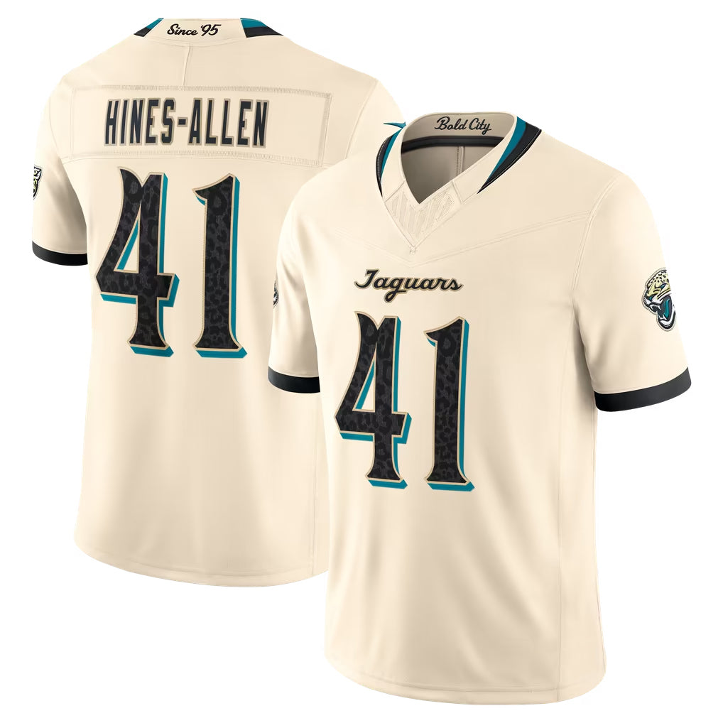 J.Jaguars #41 Josh Hines-Allen Player Natural Limited 2026 Rivalries Collection Game Ddoa Stitched Jerseys