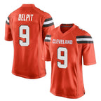 C.Browns #9 Grant Delpit Player Orange Home Game Ddoa Stitched Jerseys