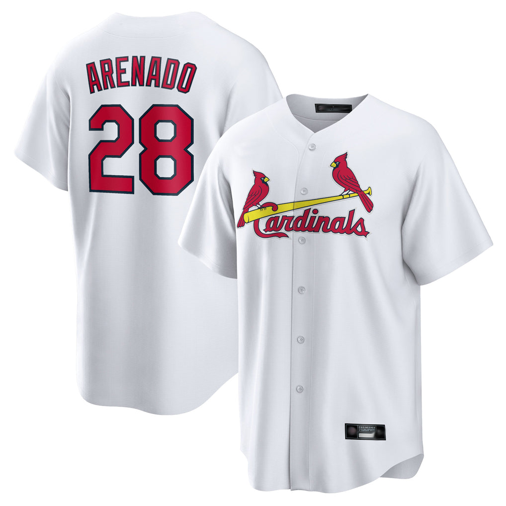 St. Louis Cardinals #28 Nolan Arenado Player White Home Game Ddoa Stitched Jerseys