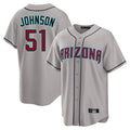A.Diamondbacks #51 Randy Johnson Player Gray Road Home Game Ddoa Stitched Jerseys