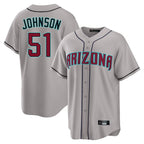A.Diamondbacks #51 Randy Johnson Player Gray Road Home Game Ddoa Stitched Jerseys