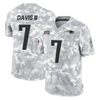 NE.Patriots #7 Carlton Davis III Player Arctic Camo Salute To Service Limited Game Ddoa Stitched Jerseys