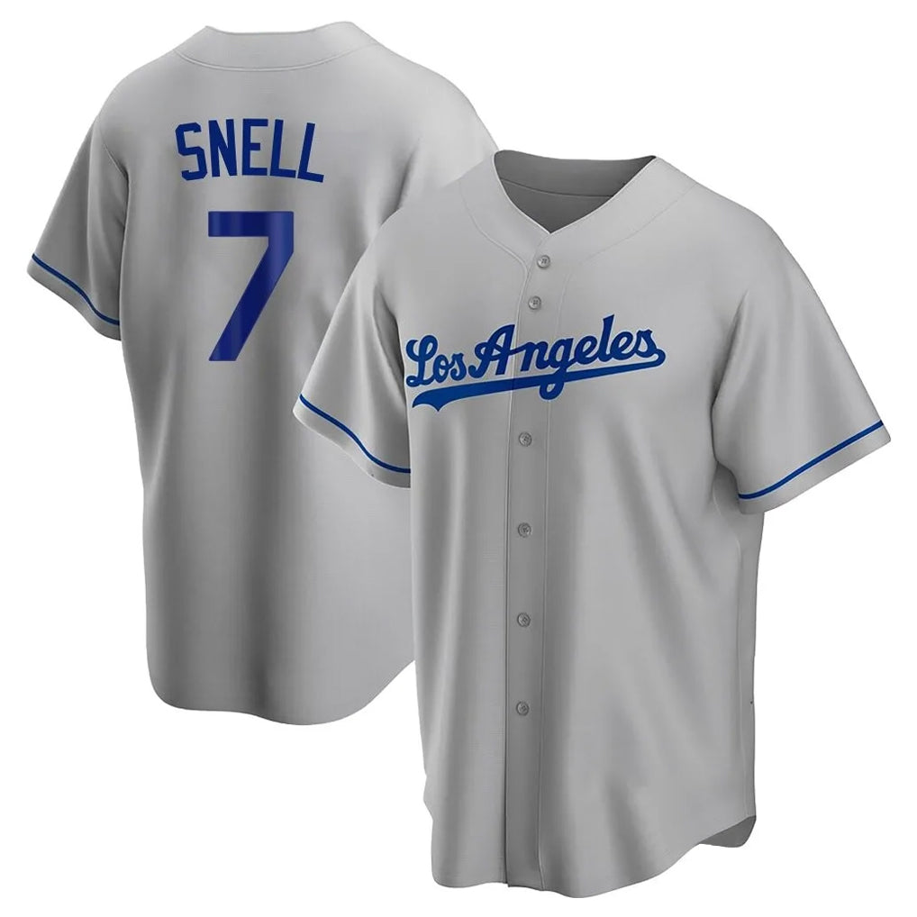 LA.Dodgers #7 Blake Snell Player Gray Road Game Ddoa Stitched Jerseys