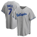 LA.Dodgers #7 Blake Snell Player Gray Road Game Ddoa Stitched Jerseys