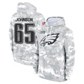 P.Eagles #65 Lane Johnson Player Arctic Camo Salute to Service Pullover Hoodies Limited Game Ddoa Stitched Jerseys