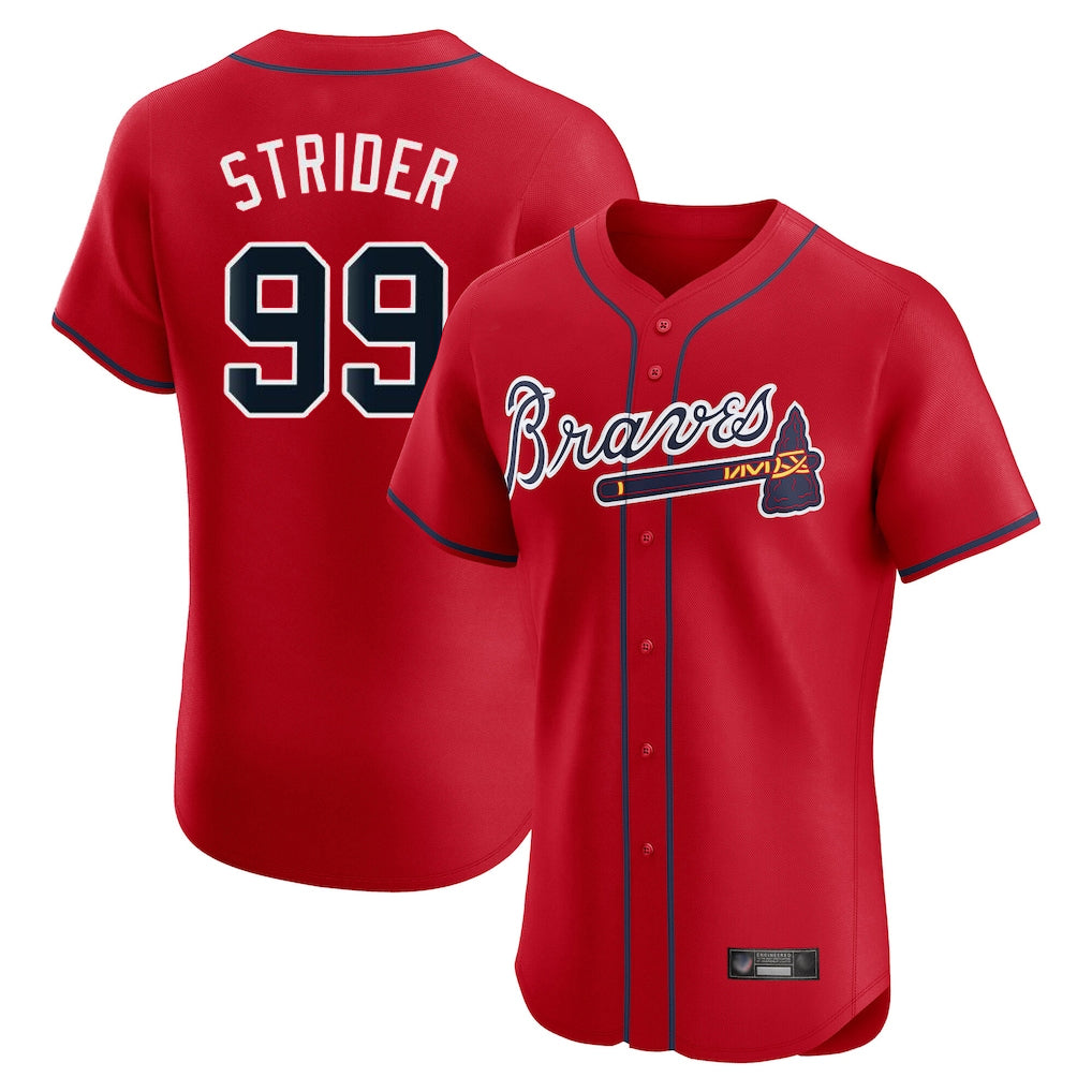 A.Braves #99 Spencer Strider Player Red Limited Elite Home Game Ddoa Stitched Jerseys