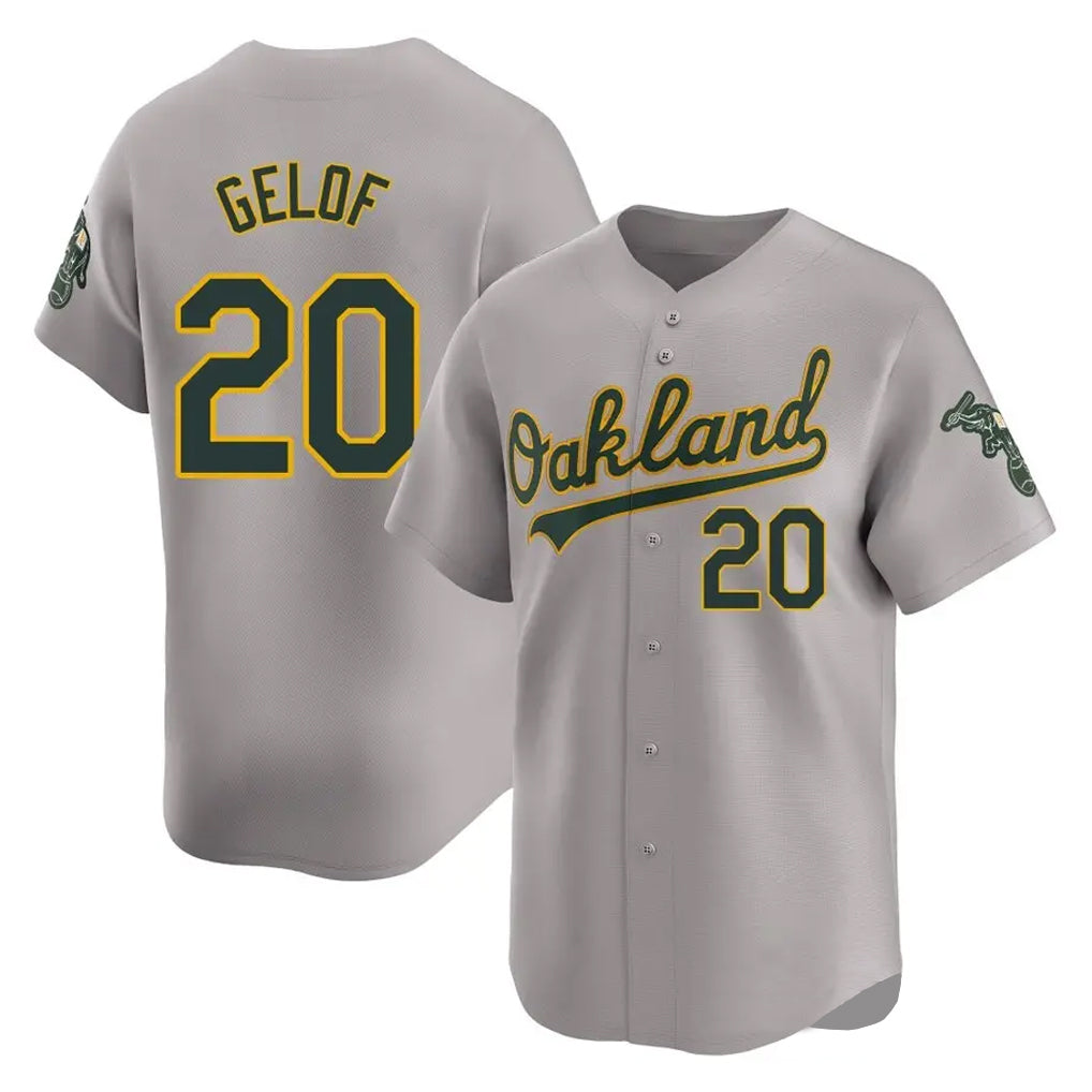 Athletics #20 Zack Gelof Player Gray Road Limited Home Game Ddoa Stitched Jerseys