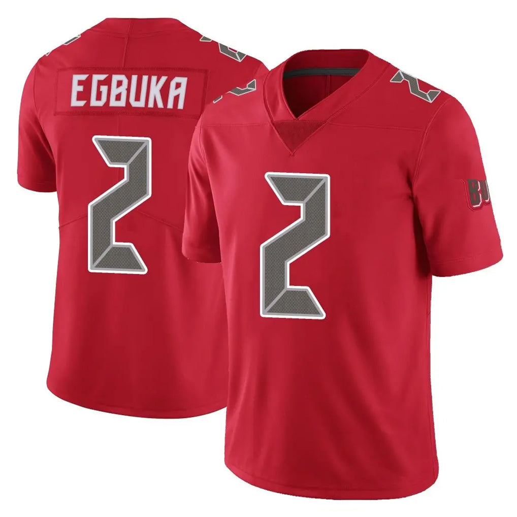 TB.Buccaneers #2 Emeka Egbuka Player Red Limited Color Rush Home Game Ddoa Stitched Jerseys