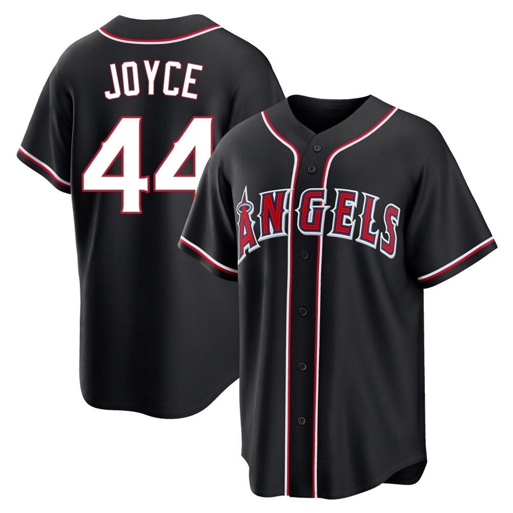 LA.Angels #44 Ben Joyce Player Black Fashion Out Home Game Ddoa Stitched Jerseys