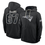 NE.Patriots #87 Romeo Doubs Player 2026 Black Logo Pullover Hoodies Limited Game Ddoa Stitched Jerseys
