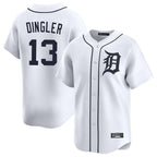 D.Tigers #13 Dillon Dingler Player White Home Limited Ddoa Stitched Jerseys