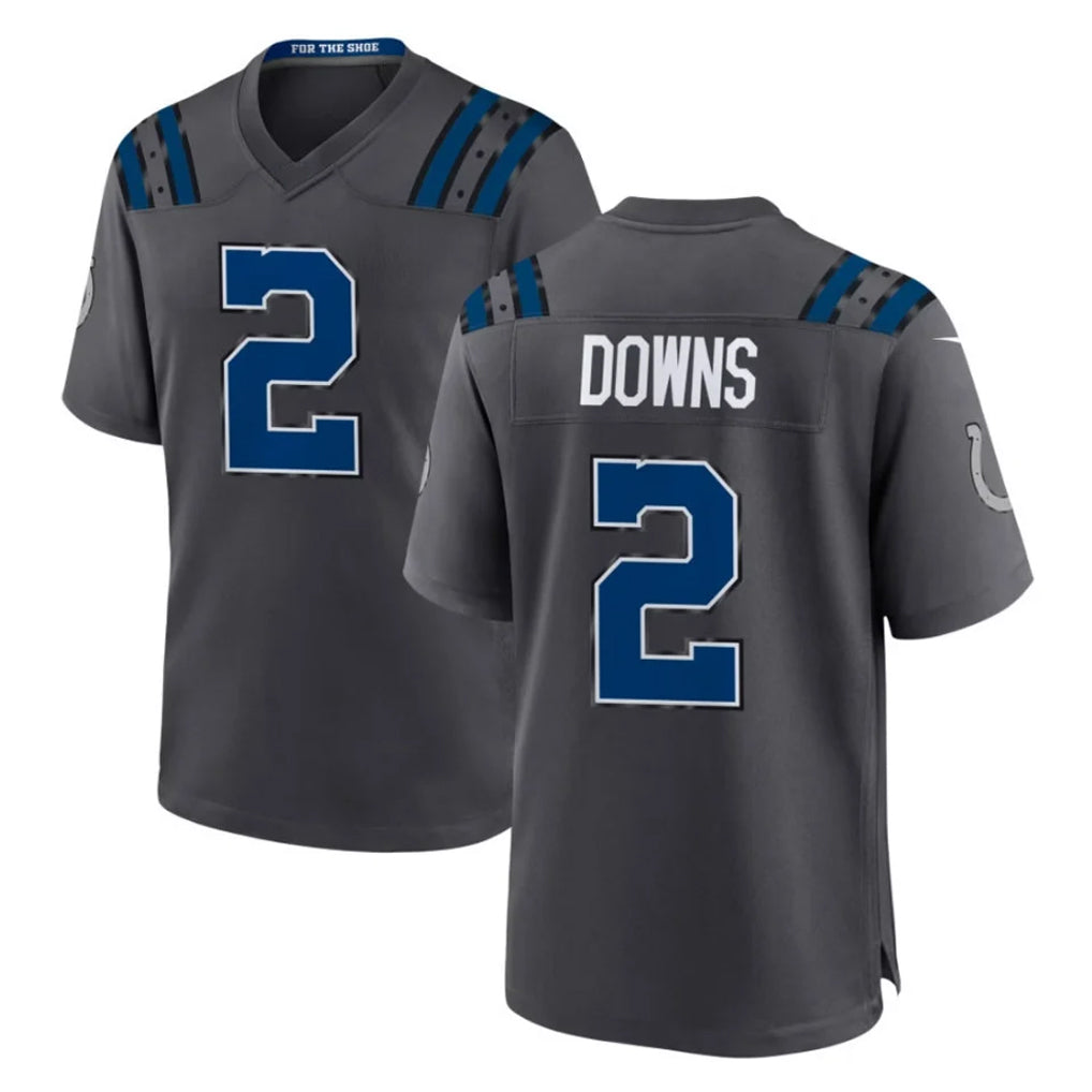 IN.Colts #2 Josh Downs Player Anthracite 2026 Rivalries Collection Home Game Ddoa Stitched Jerseys