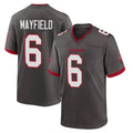 TB.Buccaneers #6 Baker Mayfield Player Pewter Alternate Home Game Ddoa Stitched Jerseys