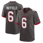 TB.Buccaneers #6 Baker Mayfield Player Pewter Alternate Home Game Ddoa Stitched Jerseys