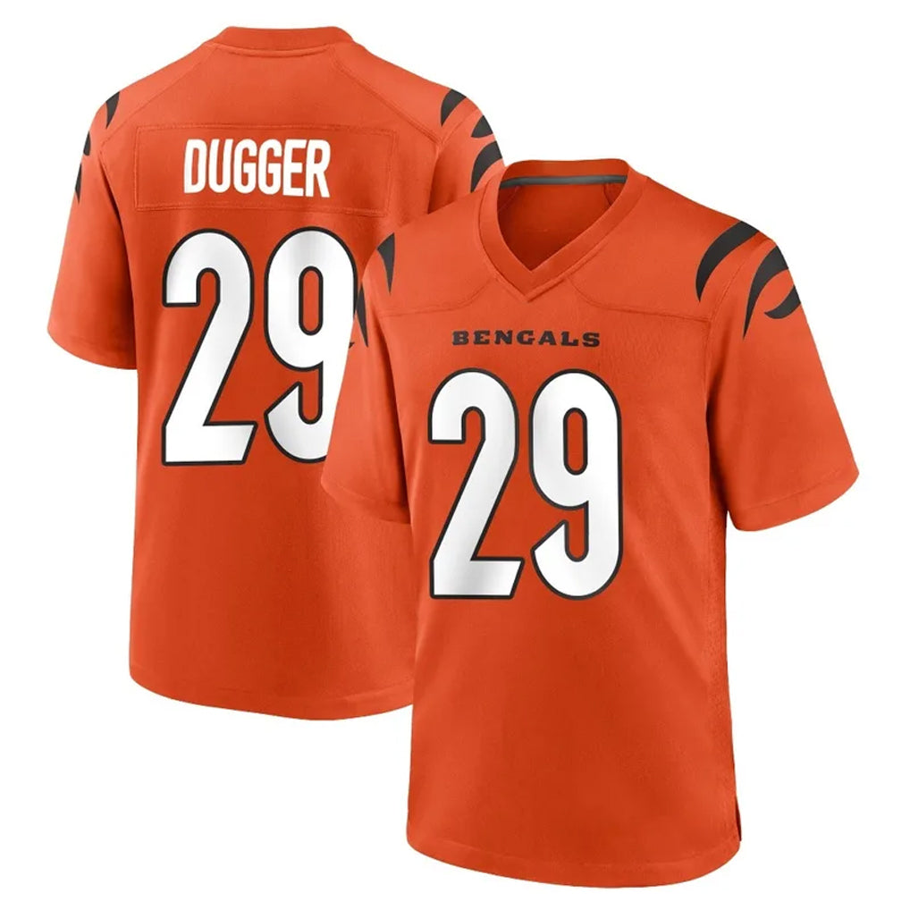 C.Bengals #29 Kyle Dugger Player Orange Home Game Ddoa Stitched Jerseys