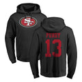 SF.49ers #13 Brock Purdy Player Black LOGO Pullover Hoodies Home Game Ddoa Stitched Jerseys