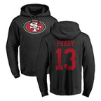 SF.49ers #13 Brock Purdy Player Black LOGO Pullover Hoodies Home Game Ddoa Stitched Jerseys