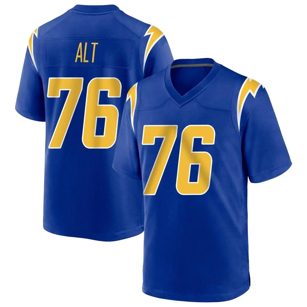 LA.Chargers #76 Joe Alt Player Royal Home Game Ddoa Stitched Jerseys