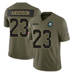M.Dolphins #23 Zayne Anderson Player Olive 2025 Salute To Service Limited Game Ddoa Stitched Jerseys