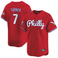 P.Phillies #7 Trea Turner Player Red Phillies & Eagles Vapor Premier Limited Ddoa Stitched Jerseys