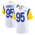 LA.Rams #95 Myles Garrett Player White Home Game Ddoa Stitched Jerseys
