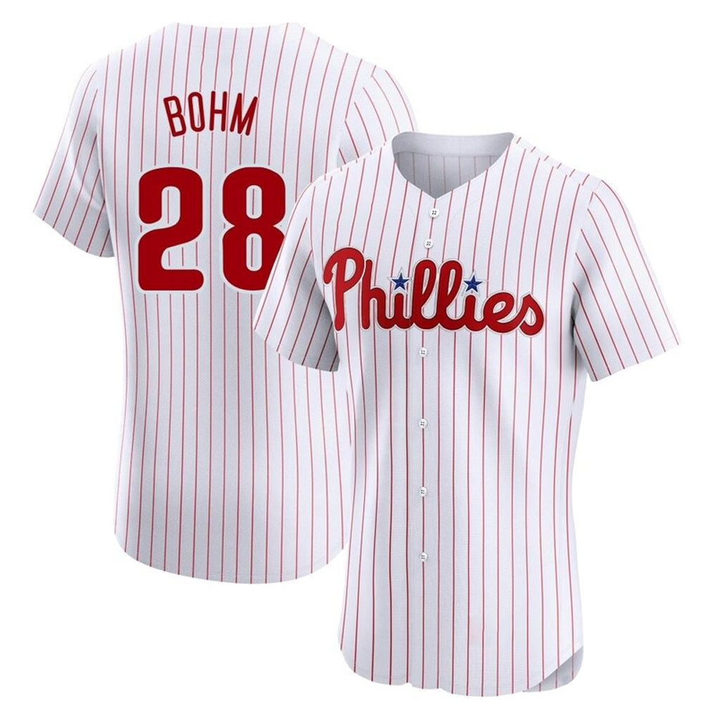 P.Phillies #28 Alec Bohm Player White Home Limited Elite Ddoa Stitched Jerseys