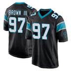 C.Panthers #97 Bobby Brown III Player Black Home Game Ddoa Stitched Jerseys